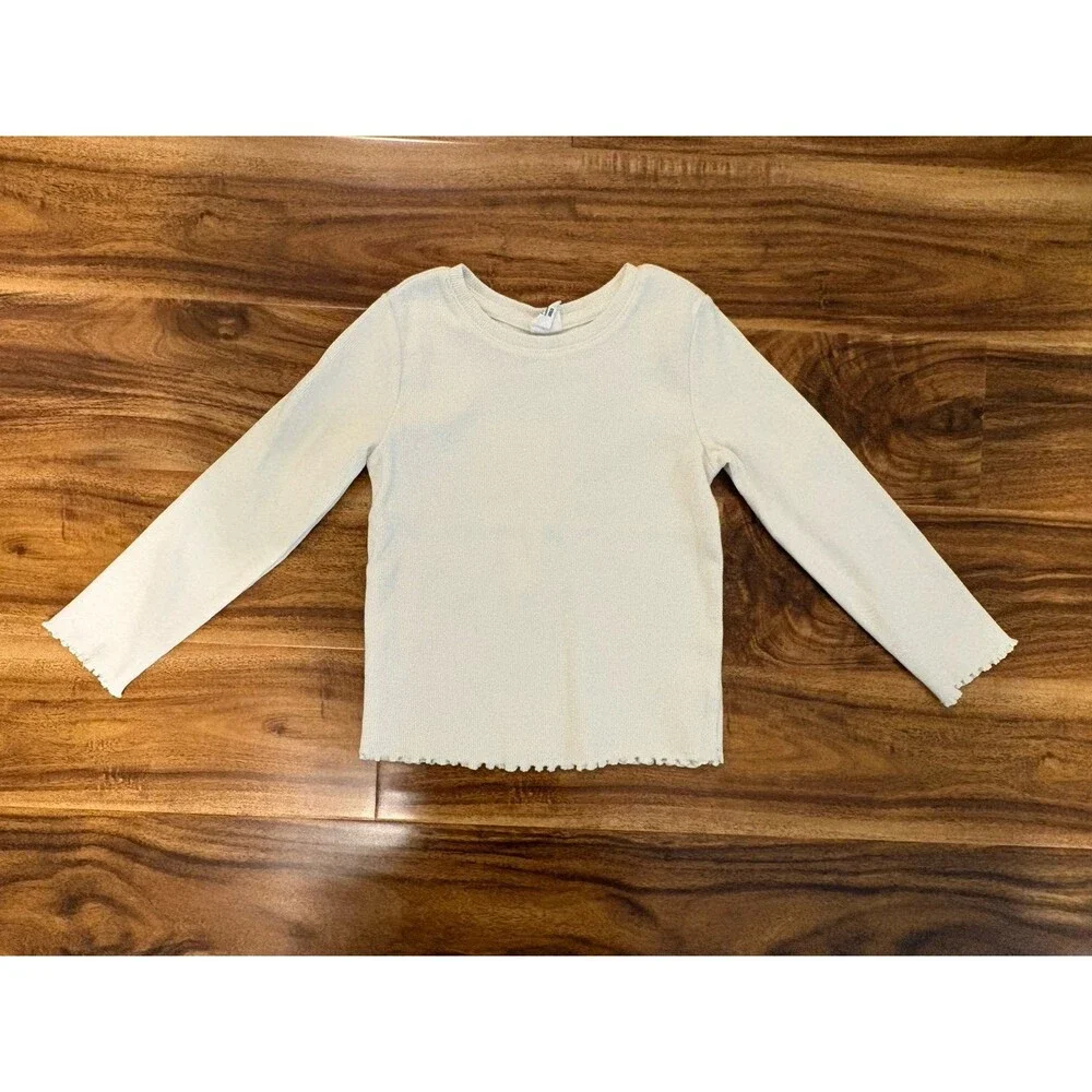 NWT/NWOT Baby Gap Ribbed Long Sleeve Shirts, Navy and Cream, Size 4T
